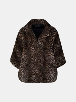 ® jas courchevel leopard - maat XS Bruin