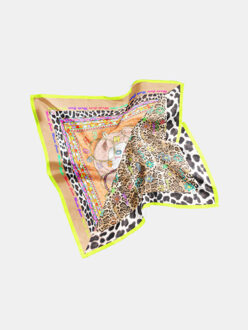 ® sjaal burano small luipaard bloem print - maat One size Oranje