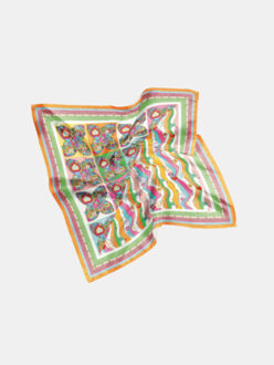 ® sjaal burano symmetrische golf print - maat One size Veelkleurig