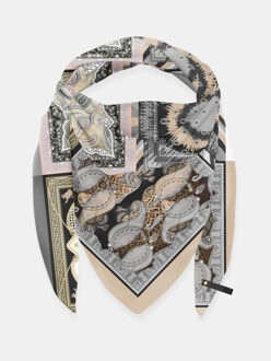 ® sjaal st. tropez grijs zwart luipaard - maat One size