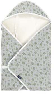 ® Travel Blanket Jersey Organic Cotton Drifting Leaves Groen