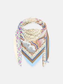® zijden sjaal st. tropez panter & vlinder - maat One size Veelkleurig