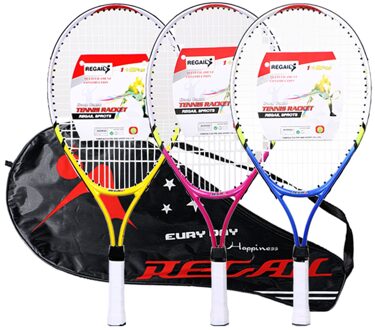 Regail 1 Pcs Alleen Tiener Tennisracket Aluminium Frame Met Stevige Nylon Draad Perfect Voor Chindren Tennis Training blauw