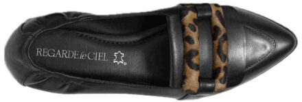Regarde le ciel Kendra-01 7639-black leopard - maat 40 Zwart