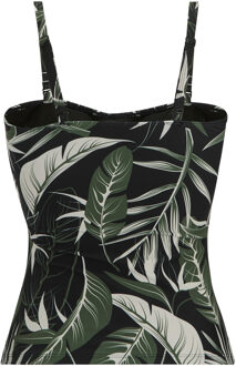 Regatta Dames Aceana III Tropische Bladeren Tankini Top (Groen/Wit/Zwart) - EU 36 / UK 8