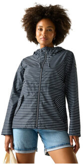 Regatta Dames bayletta contrast gestreepte waterdichte jas Blauw - 46