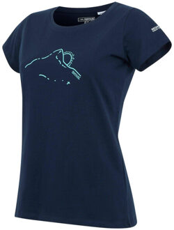 Regatta Dames breezed v mountain t-shirt Blauw - 38