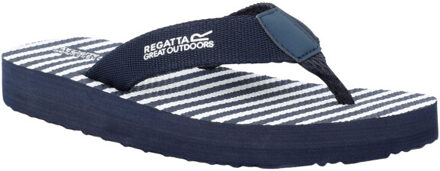 Regatta Dames catarina gestreepte teenslippers Blauw - 36