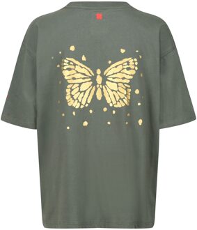Regatta Dames/Dames Christian Lacroix Bellegarde Butterfly T-shirt met rugprint (Donkere Khaki) Kaki - EU 38 / UK 10