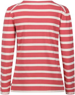 Regatta Dames/Dames Federica Stripe T-shirt met lange mouwen (Mineraal Rood/Licht Vanille) - maat EU 44 / UK 16 Klaproos