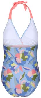 Regatta Dames/Dames Flavia II Abstract Gebloemd Eendelig Zwempak (Blauw/Groen/Roze) - maat Lichtblauw