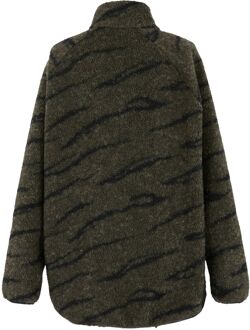 Regatta Dames/Dames Frankie Borg Full Zip Fleecejack (Donkere kaki/zwart) - maat