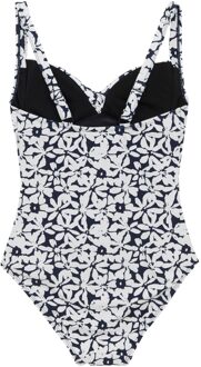 Regatta Dames/Dames Sakari Seeksucker Zwempak met buikcontrole (Marine / Wit) Navy - 26