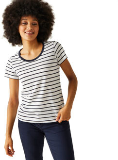 Regatta Dames filandra viii stripe t-shirt Wit - 36