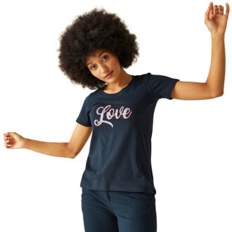 Regatta Dames filandra viii tekst t-shirt - maat 38 Blauw