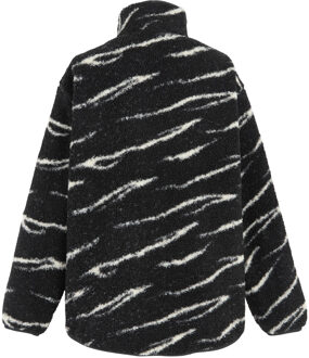 Regatta Dames Frankie Abstract Borg Half Zip Fleece Jasje (Zwart/Licht Vanille) Zwart en Gebroken Wit