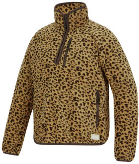Regatta Dames frankie leopard print half zip fleece top Geel - 36