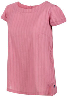 Regatta Dames jaelynn dobby katoenen t-shirt - maat 40 Roze