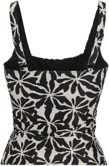 Regatta Dames Loria Abstract Floral Tankini Top (Zwart/Wit) - EU 48 / UK 20