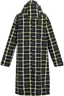 Regatta Dames Orla Kiely Poppy Lange Waterdichte Jas (Monochroom) - maat Zwart/wit