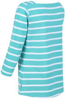 Regatta Dames Regatta Polexia Katoen 3/4 Top in Strepen Turquoise - EU 36 / UK 8