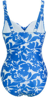 Regatta Dames sakari fleur bloom zwempak met buikcontrole Blauw - 52