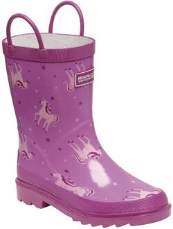 Regatta Geweldige Outdoors Kinder Minnow Pattermed Wellington Kaplaarzen (Eenhoorn/Rode Oker) Veelkleurig