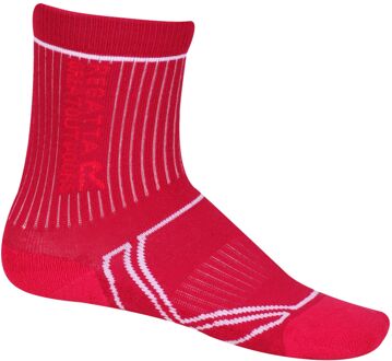 Regatta Grote Buitenkinderen/Kinderen 2 seizoenen Coolmax Trek & Trail Sokken (Kersenroze/Wit)