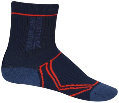 Regatta Grote Buitenkinderen/Kinderen 2 seizoenen Coolmax Trek & Trail Sokken (Navy/Amber Glow)