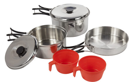 Regatta Grote buitenshuis Compacte Staal Camping Cooking Set (Zilver)