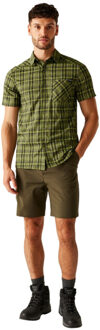 Regatta Heren begarno geruit overhemd met korte mouwen - maat M Groen