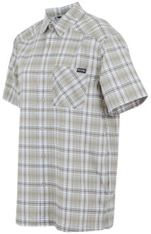 Regatta Heren begarno geruit overhemd met korte mouwen - maat M Wit