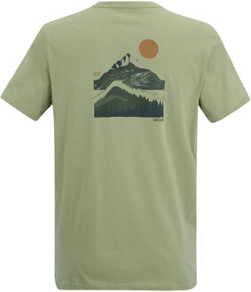 Regatta Heren Breezed Moon Mountain T-shirt (Licht Salie) - maat XL Salie Groen
