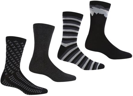 Regatta Heren Lifestyle Sokken (pak van 4) (Zwart) - maat