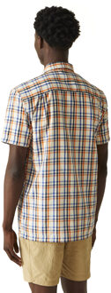 Regatta Heren mindano viii geruit overhemd met korte mouwen Blauw en wit - S