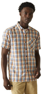 Regatta Heren mindano viii geruit overhemd met korte mouwen Blauw