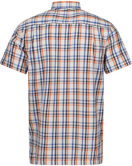 Regatta Heren Mindano VIII geruit overhemd met korte mouwen (Nieuw Koninklijk/Persimmon) Blauw