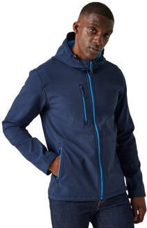 Regatta Heren navigate dubbellaags soft shell jacket met capuchon - maat XXL / XXXL Blauw
