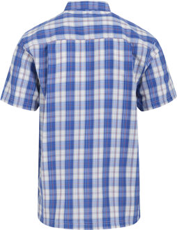 Regatta Heren Overhemd met geruite mouwen Mindano IX (Wit/Olympisch Blauw) Blauw en wit