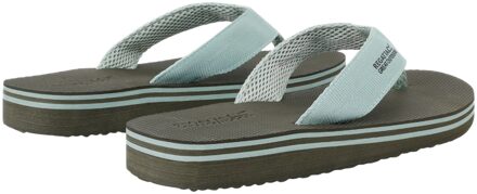 Regatta Heren Rico teenslippers (Donker kaki/gletsjergroen) Lichtblauw