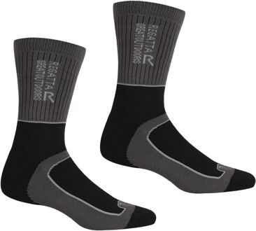 Regatta Heren samaris 2 season socks (pak van 2) Zwart - EU 40 - 43