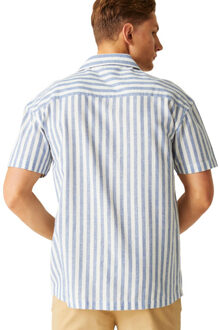 Regatta Heren shorebay ii gestreept shirt met korte mouwen - maat M Blauw