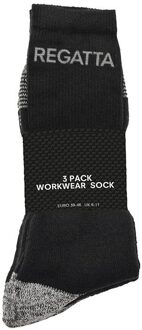 Regatta Heren Slijtvaste winterwerksokken (Pakket van 3) (Zwart) - EU 39 - 45