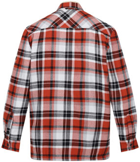 Regatta Heren Thamos geruit overhemd met lange mouwen (Verbrand Henna/Storm Grijs) Navy/rood
