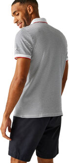 Regatta Heren Tiver Gestreept Poloshirt (Wit, Marine) - S