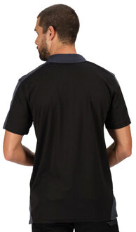 Regatta Herencontrast Coolweave Polo Shirt (Zwart/Seal Grijs) - maat