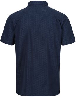 Regatta Herenhemd met korte mouwen in Mindano VIII Patroon (Moonlight Denim/Navy) Navy/blauw