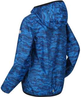 Regatta Juniors Bedrukte Lever Waterdichte Jas in Blauw - maat 3-4J / 98-104cm