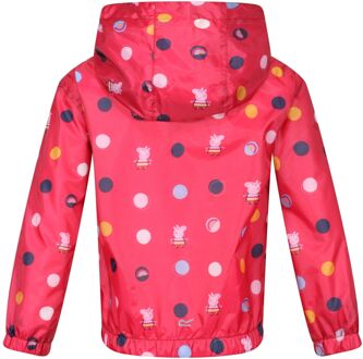 Regatta Kinder/Kinderen Peppa Pig Polka Dot Waterdichte Jas met Kap (Blush Rood) - maat 5-6J / 110-116cm
