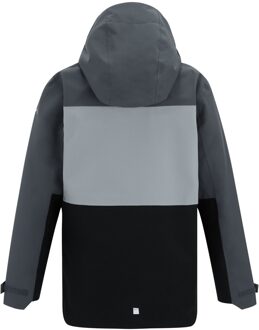 Regatta Kinderen Highton Monochrome Waterdichte Jas (Zegelgrijs/Bewolkt Grijs/Zwart) Donkergrijs - 7-8J / 122-128cm